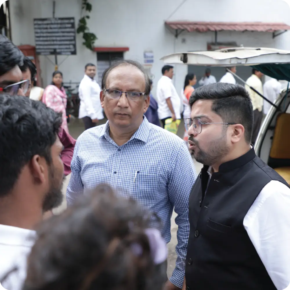 Abhay Agarwal in conversation at a crowded event