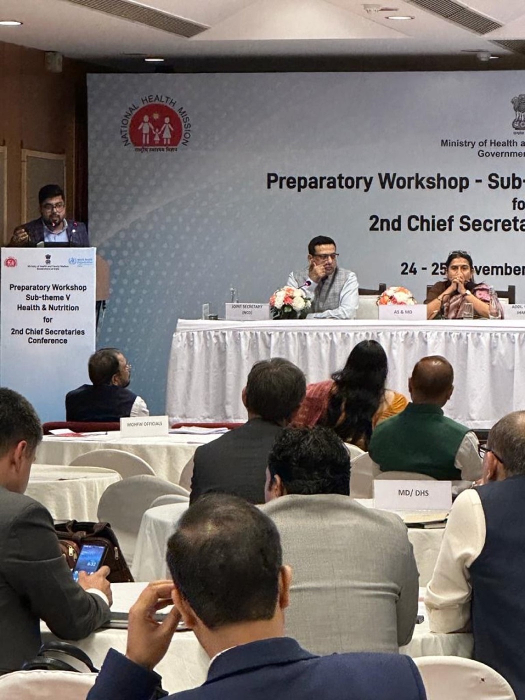A government preparatory workshop with a Health ATM on stage
